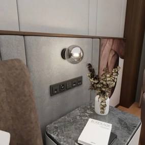 Nástenné svietidlo ROSSI 1xE14/10W/230V čierna/šedá