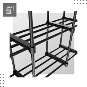 Otvorená šatníková skriňa Keeper 6.0 čierna