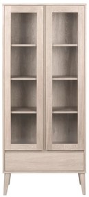 Vitrína v dekore duba v prírodnej farbe 80x178 cm Nagano – Actona