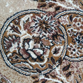 Orientálny koberec s kvetinovým vzorom v hnedej farbe Alfa 09 Rozmer: 40x60 cm