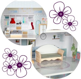 Veľký drevený domček pre bábiky 3-poschodový Ricokids RK-878 787801