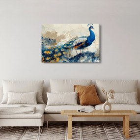 Obraz - Páv, maľba (90x60 cm)