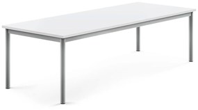 Stôl BORÅS, 1800x700x500 mm, laminát - biela, strieborná