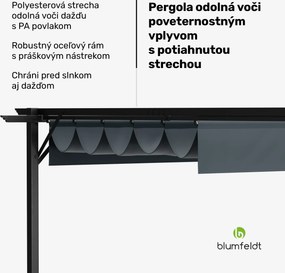 Blumfeldt Pantheon Robust Pergola, 3x3 m práškovo lakovaná oceľ odolná voči poveternostným vplyvom