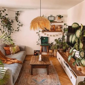 Immax 08272L - Luster na lanku NATURALEZA 1xE27/40W/230V pr. 55 cm ratan