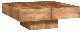 furniture-nabytek.cz - Masívny konferenčný stolík Amberley z mangového dreva, lakovaný, prírodný – 80×80 cm