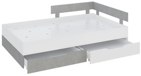 Posteľ s úložným priestorom Hanoi PR15 / PR16 L/P, Rozmer postele: 120x200, Farby: biely / beton