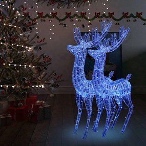 XXL Akrylové vianočné soby 250 LED 2 ks 180 cm modré 3154360