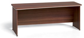 Rohový kancelársky písací stôl ARRISTO LUX, oblúk ľavý, 2000 mm, orech