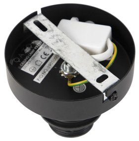 Stropné svietidlo s tienidlom z bavlny čierne so zlatom 25 cm - Combi Black