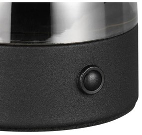 Sivá LED stolová lampa so skleneným tienidlom (výška 18 cm) Dooley – Trio