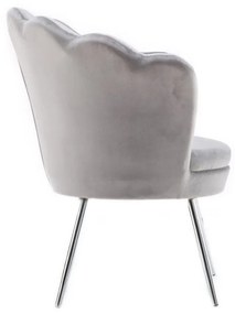 LuxuryForm DESIGN Kreslo FREY VELUR so striebornými nohami - svetlo šedé