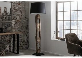 Stojaca lampa 41043 Barracuda 177cm Čierna Drevo Acacia - Komfort-nábytok