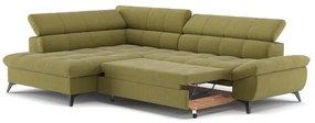 Rozkladacia rohová sedacia súprava L MARANO ľavá olivová