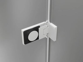 Mexen, Mexen Lunar-F pravé sklápacie sprchové dvere 90 cm, transparentné, biele - 836-090-000-20-00-P