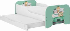 Wooden Toys Detská posteľ MIKI 160x80 WYCIECZKA s funkciou spania