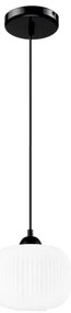 Luster na lanku HARMA 1xE27/15W/230V pr. 20 cm biela/čierna