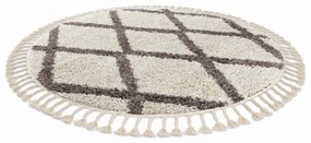 Kusový koberec Shaggy Ariso krémový kruh 160cm