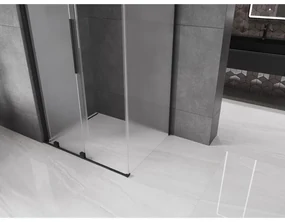 Mexen Velar, sprchový kút s posuvnými dverami 120 x 100 cm, 8mm sklo námraza, čierna matná, 871-120-100-31-70