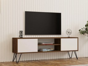 TV stolík/skrinka Donoko (orech + biela) . Akcia -16%. Vlastná spoľahlivá doprava až k Vám domov. 1095133