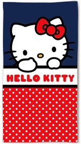 Bodkovaná bavlnená plážová osuška Hello Kitty - 100% bavlna - 70 x 140 cm