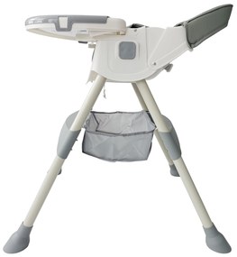 Stolička na kŕmenie 4v1 sivá + podbradník a kolieska ZDARMA