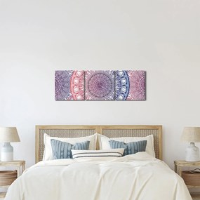Obraz z mandál (s hodinami) (90x30 cm)