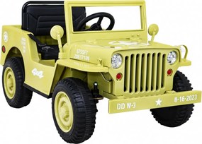 Ramiz Retro vojenské auto pre deti béžové + pohon 4x4