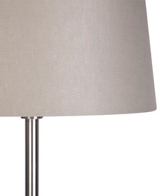 Moderná stojaca lampa oceľ s tienidlom taupe 45 cm - Simplo
