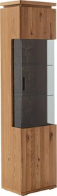 XXXLutz VITRÍNA, dub, farba duba, 50/204/37 cm Linea Natura - Sklenené vitríny - 001700023014