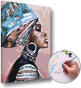 Maľovanie podľa čísel ŽENA S TURBANOM – nízka náročnosť