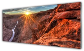 Obraz plexi Slnko púšť krajina 125x50 cm