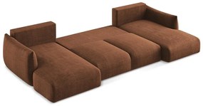 Terakotová rozkladacia rohová pohovka (do tvaru "U") Leila – Makamii