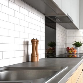 Súprava samolepiek na kachličky 30 ks 20x10 cm Subway Tiles White - Ambiance