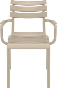 PARIS záhradná stolička s podrúčkami taupe