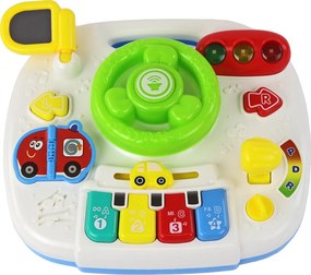 LEAN Toys Vzdelávací interaktívny stolík 2 v 1 pre batoľatá s volantom