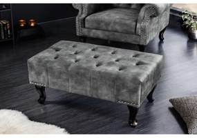 Taburetka 43521 Chesterfield Zamat šedá  - Komfort-nábytok