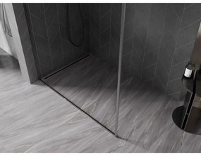 Mexen Kioto-F, sprchová zástena s rámom 130 x 202 cm, 8 mm číre sklo, grafitový profil, 800-130-104-66-00