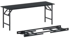 Konferenčný stôl FAST READY s čiernou podnožou 1700 x 500 x 750 mm, grafit