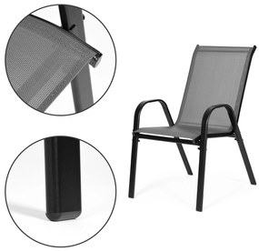 MultiGarden Sada záhradných stoličiek na balkón, terasu, 4 kusy - sivá MultiGarden