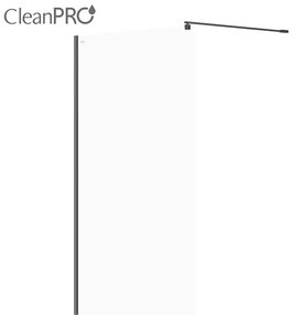 Cersanit Mille, sprchová zástena typu Walk-In 120x200 cm, 8mm číre sklo, čierny profil, S161-004