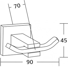 Mexen príslušenstvo, VANE držiak na uteráky, 2-háčik, chróm, 7020935-00
