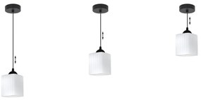 Závesné svietidlo Riffle Square, 1x biele sklenené tienidlo, b