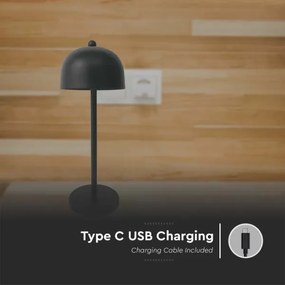 LED Stmievateľná dobíjacia stolná lampa LED/1W/5V 3000-6000K 1800 mAh čierna