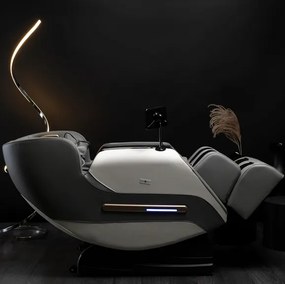 Masážne kreslo GALACTICO  sivé, ekokoža, anglické menu