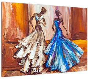 Sklenený obraz - Tanečnica, olejomaľba (70x50 cm)