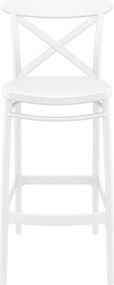 CROSS BAR 75 záhradná barová stolička white
