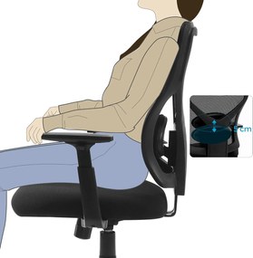 Ergonomická kancelárska stolička, otočná stolička, čierna