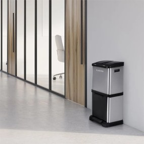Klarstein Ökosystem² odpadkový kôš triedič odpadkov 30l (1 x15 l, 2x7,5 l) PE ušľachtilá oceľ