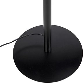 Stojaca lampa čierna s hnedo-sivým a zlatým zamatovým tienidlom 40 cm - Simplo